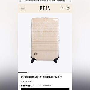 Beis Clear Luggage Cover for medium check in